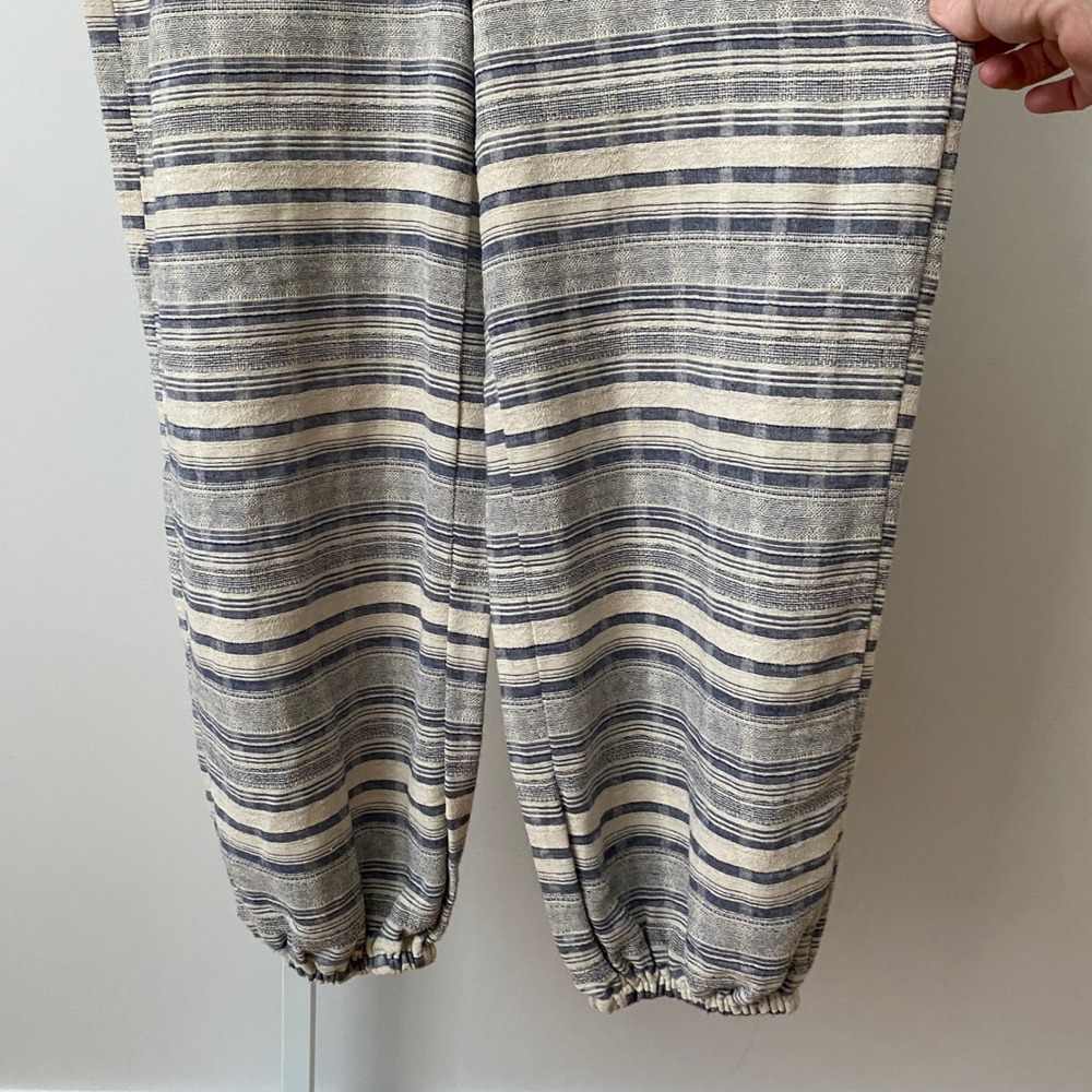 Madewell Cotton Coastal Beachy Relaxed Boho Striped Jumpsuit XS Blue - Picture 3 of 6